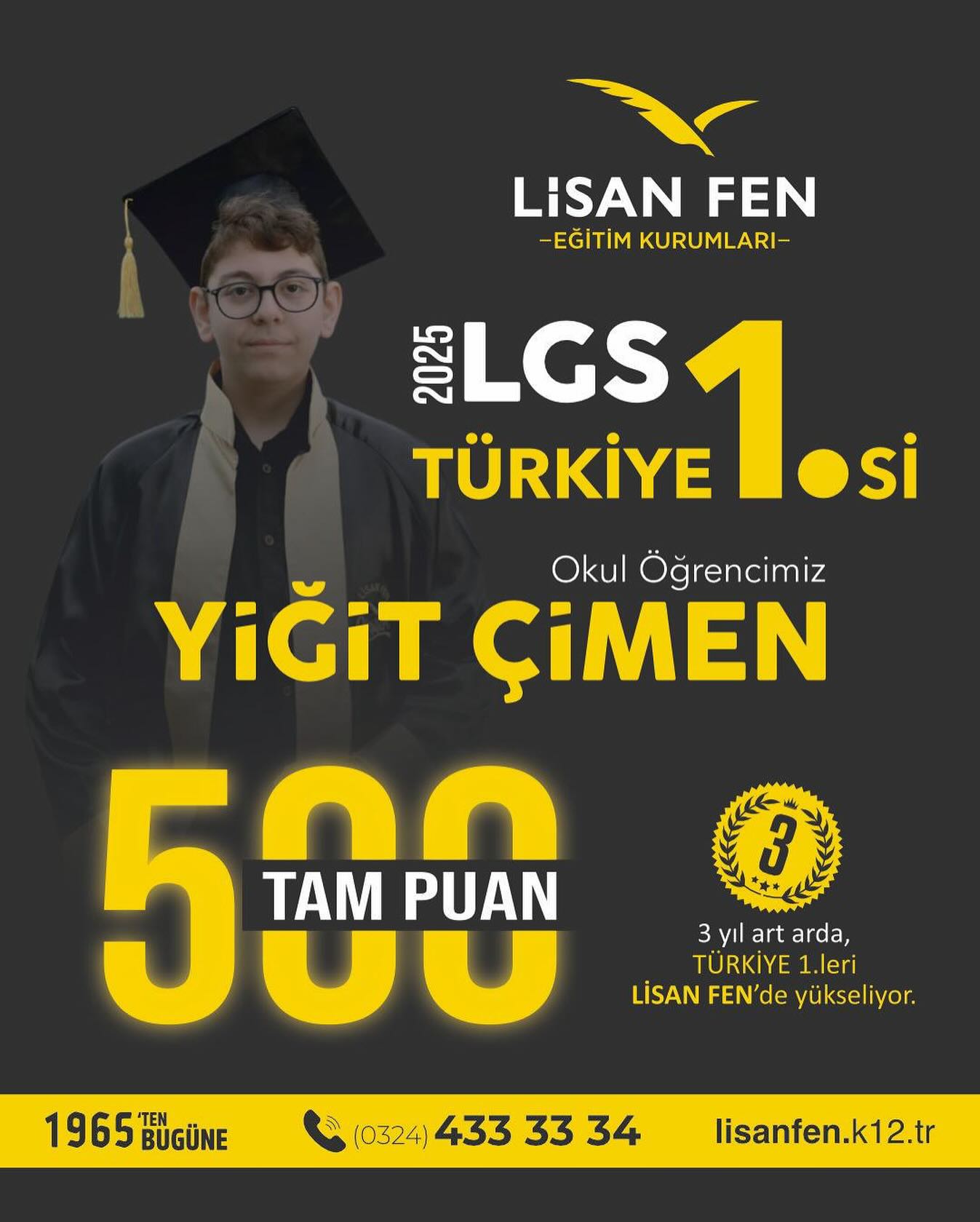 2025 LGS Türkiye Şampiyonumuz Yiğit Çimen!